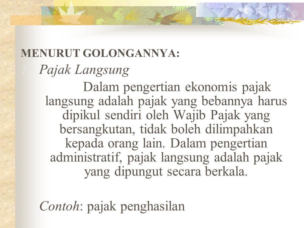 Detail Contoh Pajak Tidak Langsung Nomer 23