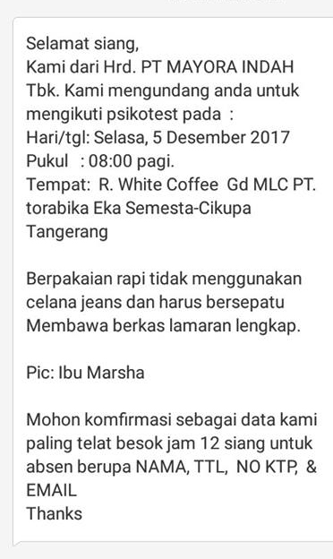 Detail Contoh Panggilan Interview Via Whatsapp Nomer 13
