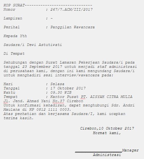 Detail Contoh Panggilan Kerja Nomer 36