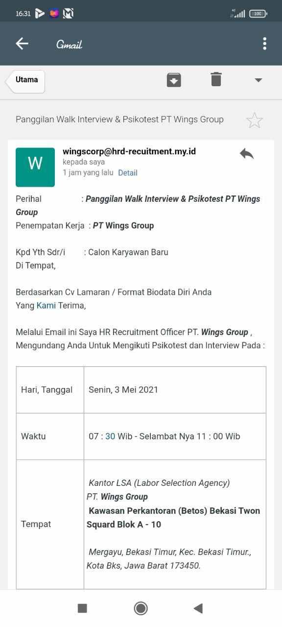 Detail Contoh Panggilan Kerja Via Email Asli Nomer 15