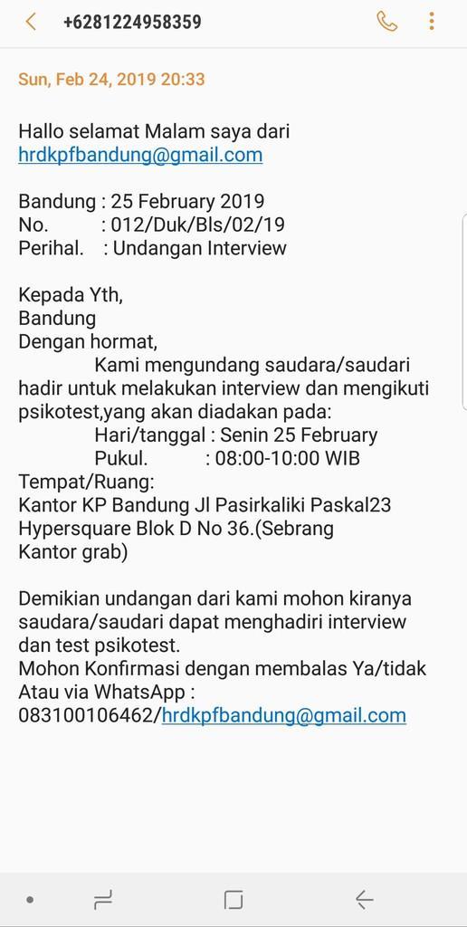 Detail Contoh Panggilan Kerja Via Email Asli Nomer 19