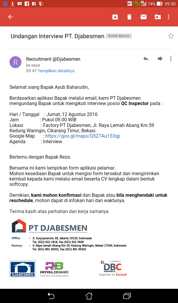 Detail Contoh Panggilan Kerja Via Email Asli Nomer 6