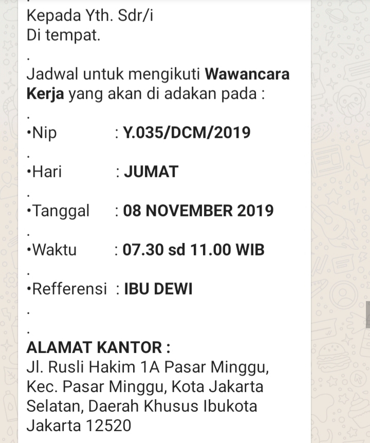 Detail Contoh Panggilan Kerja Via Email Asli Nomer 54