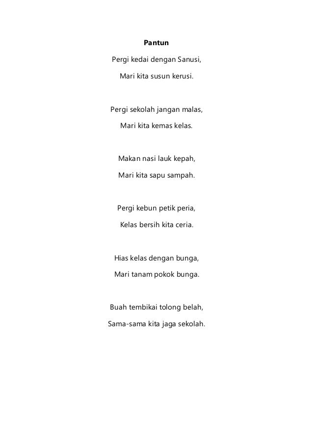 Detail Contoh Pantun 2 Baris Nomer 40