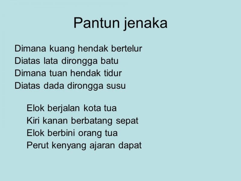 Detail Contoh Pantun 5 Bait Nomer 16