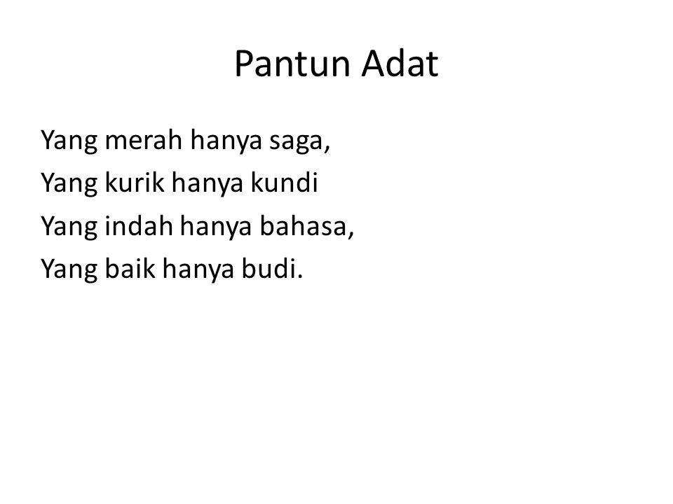 Detail Contoh Pantun Adat Nomer 20