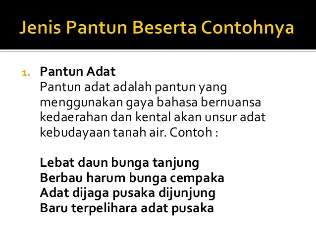 Detail Contoh Pantun Adat Nomer 38