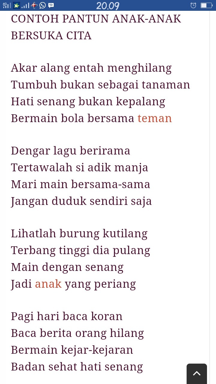 Detail Contoh Pantun Anak2 Nomer 16