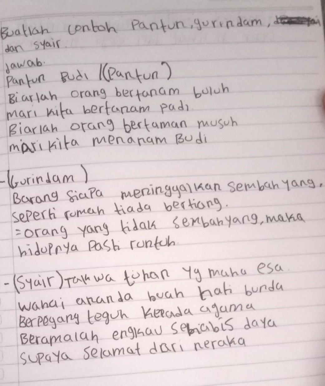 Detail Contoh Pantun Gurindam Nomer 2