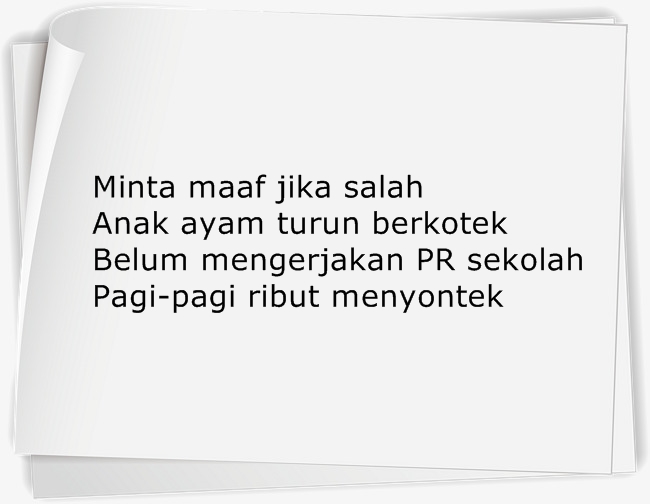 Detail Contoh Pantun Jenaka Anak Nomer 7