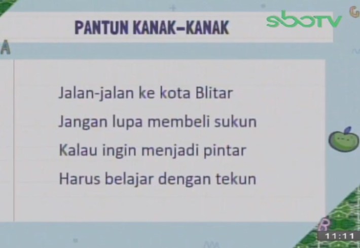 Detail Contoh Pantun Kanak Kanak Nomer 49