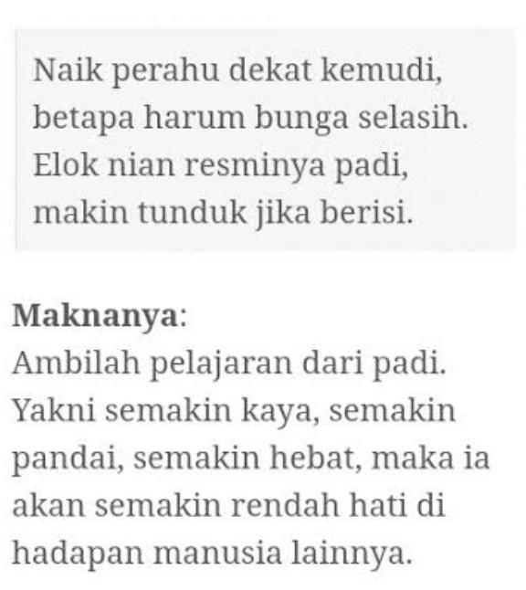 Detail Contoh Pantun Kiasan Dan Maknanya Brainly Nomer 3