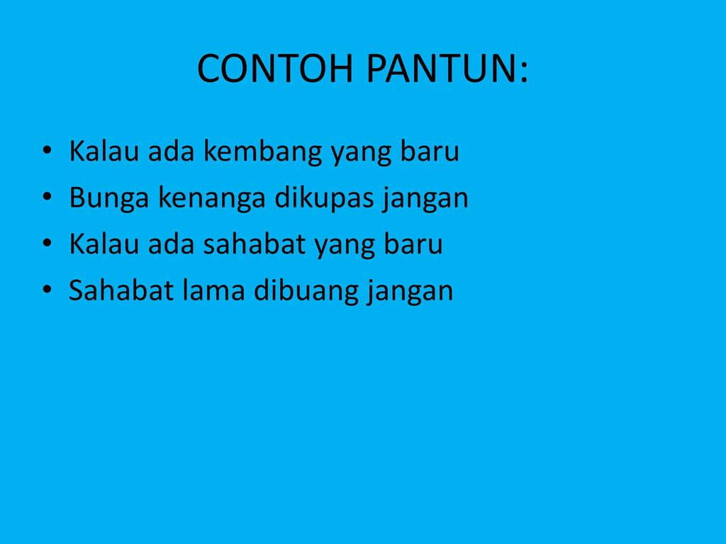 Detail Contoh Pantun Lama Nomer 20