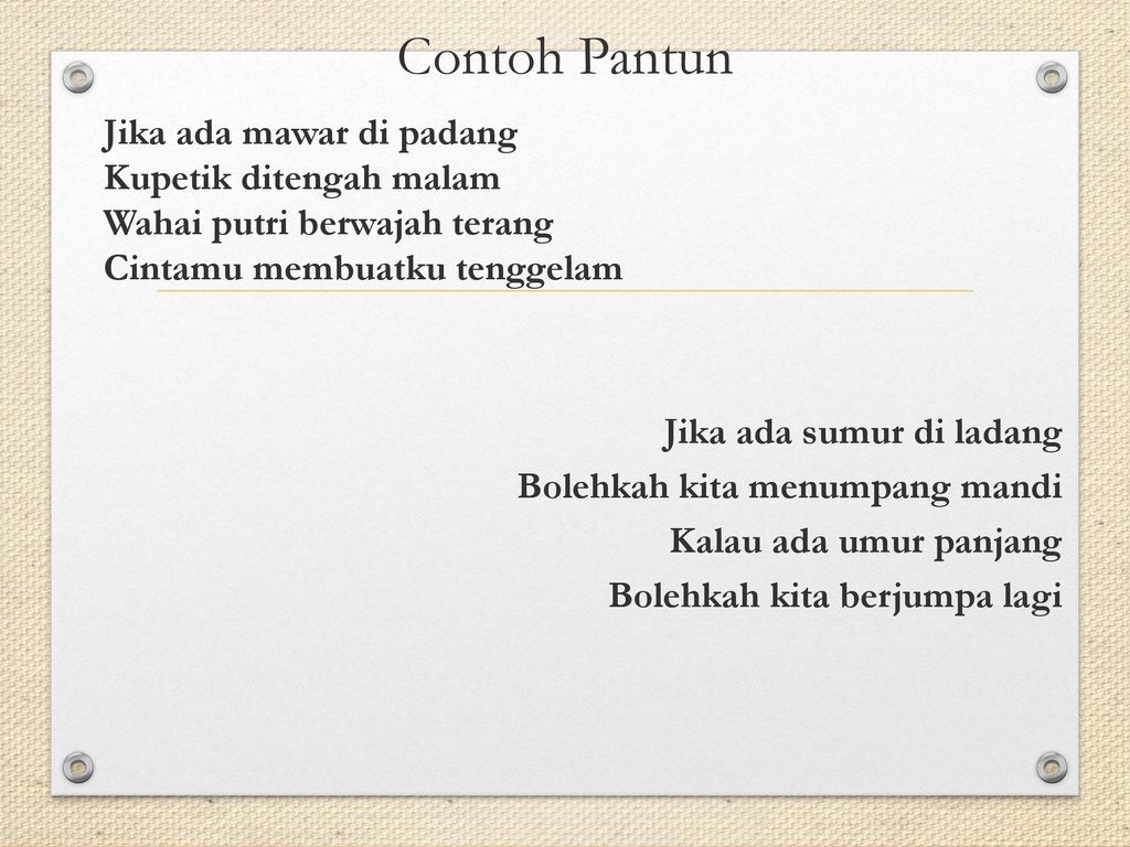 Detail Contoh Pantun Lama Nomer 21