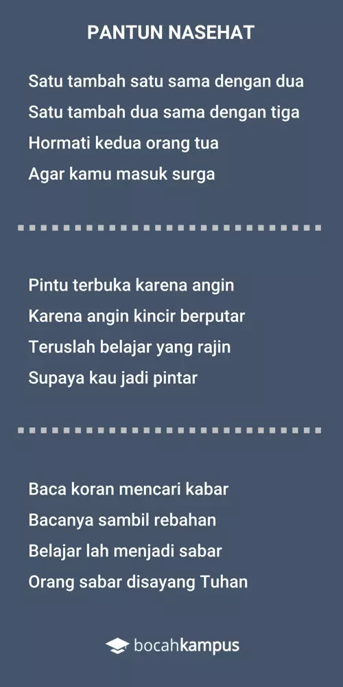 Detail Contoh Pantun Nasehat Dan Maknanya Nomer 10