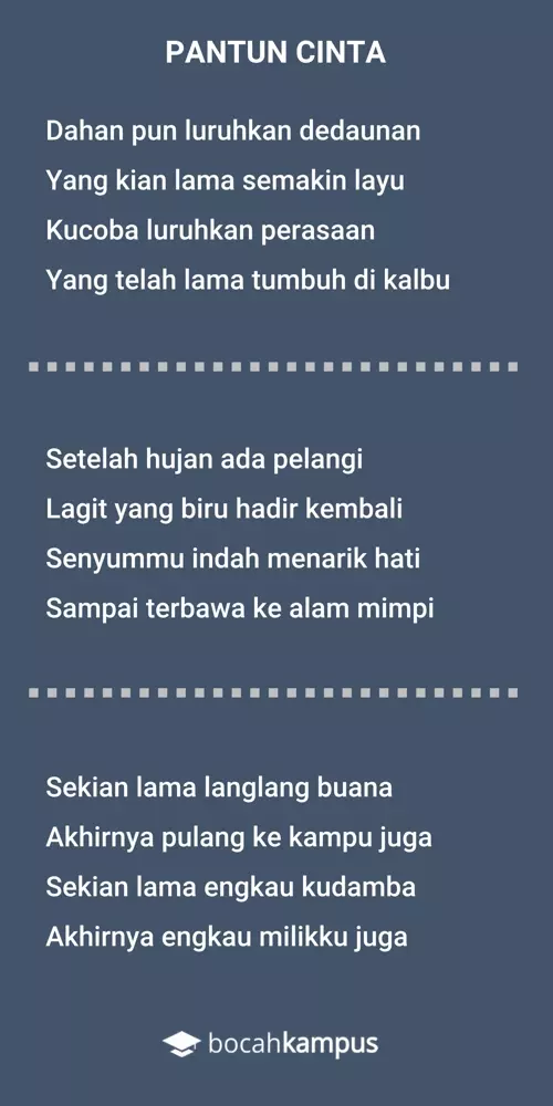 Detail Contoh Pantun Romantis Nomer 11