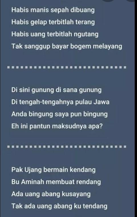 Detail Contoh Pantun Syair Dan Gurindam Nomer 6