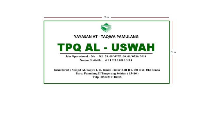 Detail Contoh Papan Nama Tpq Nomer 16