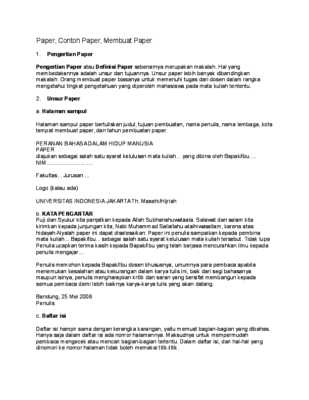 Contoh Paper Tugas Kuliah - 55+ Koleksi Gambar