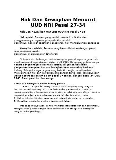 Detail Contoh Pasal 28 Nomer 45