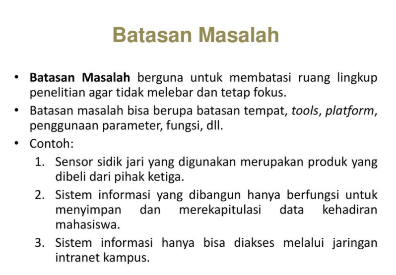 Detail Contoh Pembatasan Masalah Nomer 2