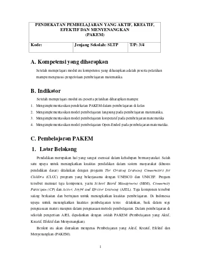 Detail Contoh Pembelajaran Pakem Nomer 10