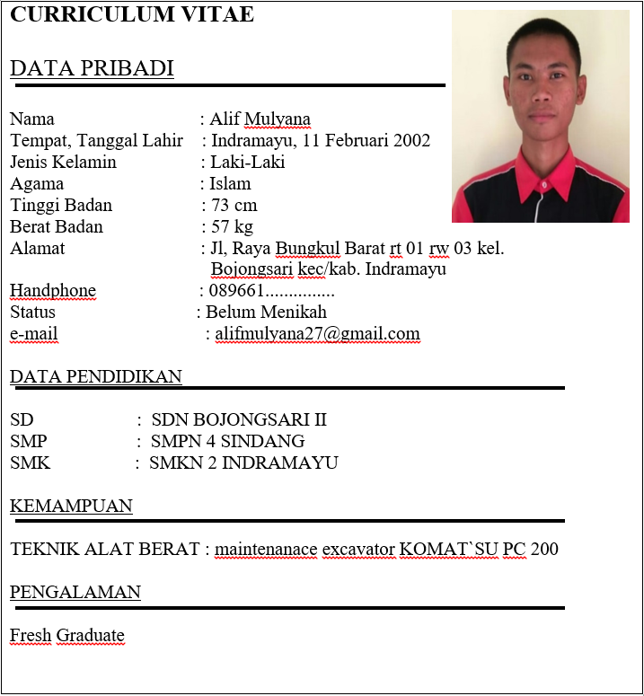 Detail Contoh Pembuatan Cv Nomer 6