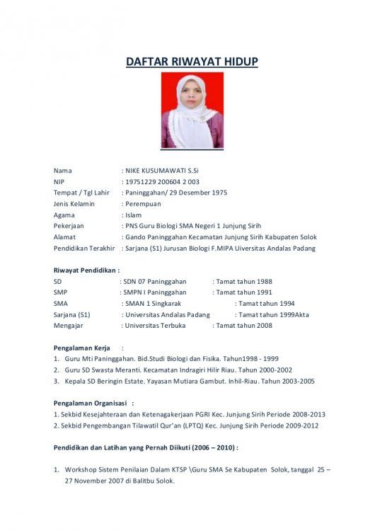 Detail Contoh Pembuatan Cv Lamaran Kerja Nomer 15