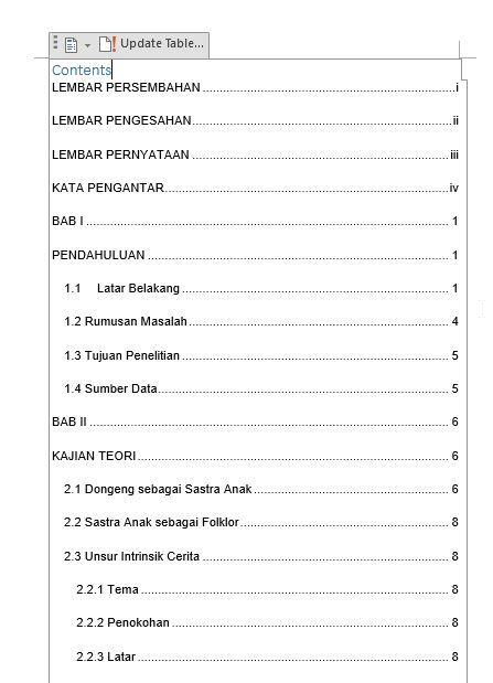 Detail Contoh Pembuatan Daftar Isi Nomer 29