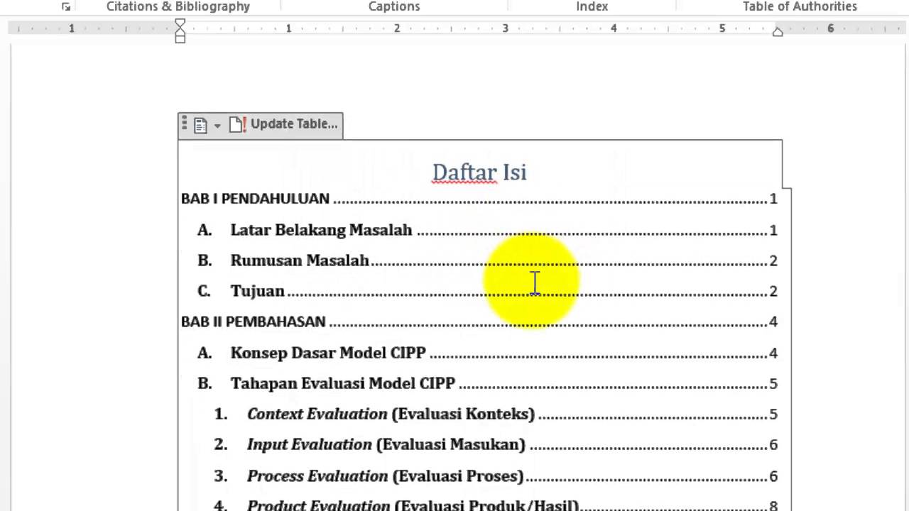 Detail Contoh Pembuatan Daftar Isi Nomer 41