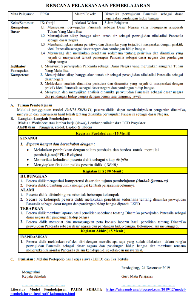 Detail Contoh Pembuatan Rpp Nomer 14