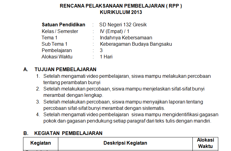 Detail Contoh Pembuatan Rpp Nomer 2