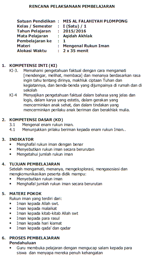 Detail Contoh Pembuatan Rpp Nomer 24