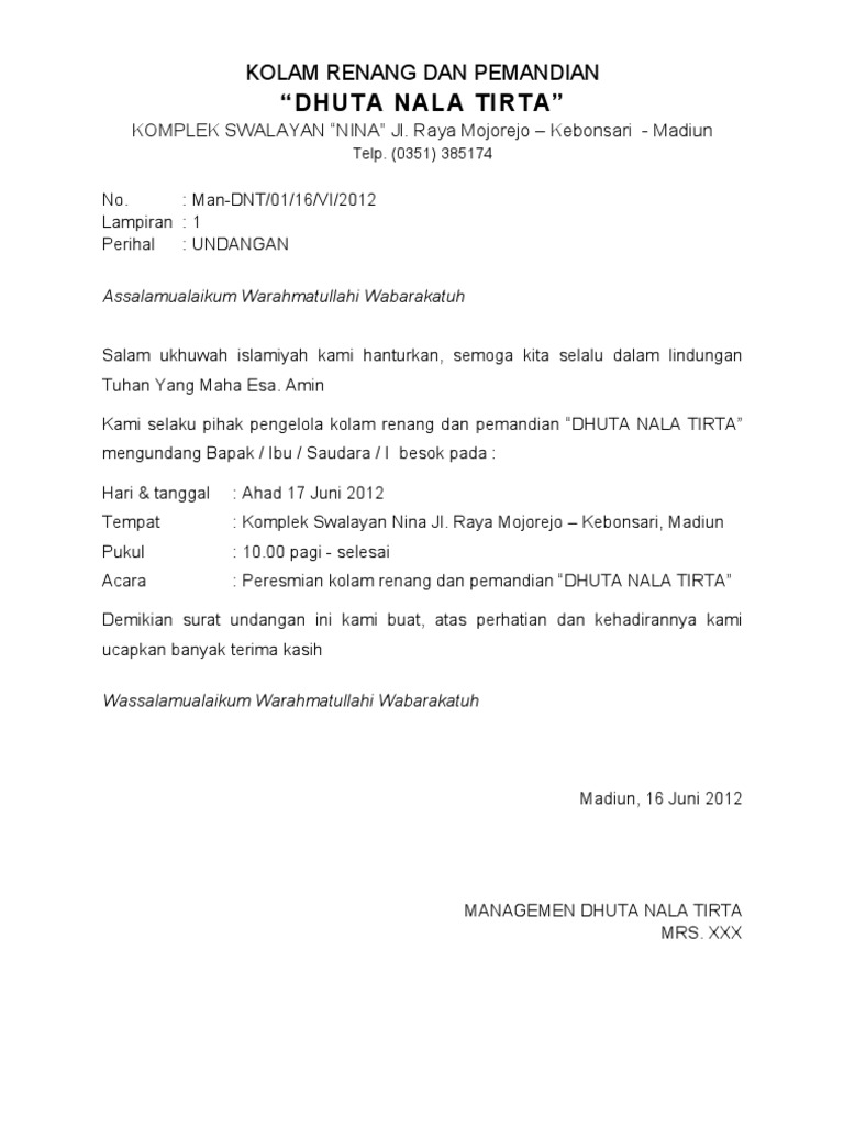 Detail Contoh Pembukaan Surat Nomer 42