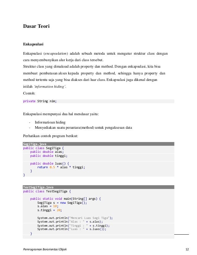 Detail Contoh Pemrograman Berorientasi Objek Nomer 21