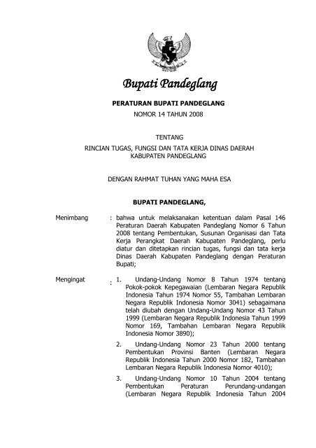 Detail Contoh Pencabutan Surat Keputusan Bupati Nomer 19