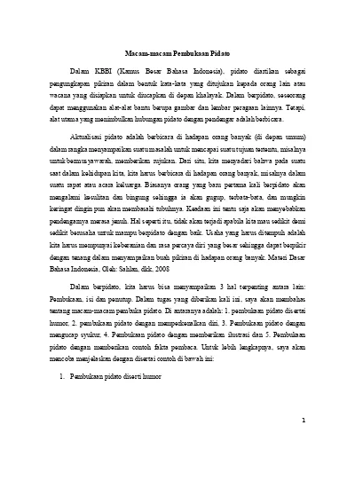 Detail Contoh Pendahuluan Pidato Nomer 6