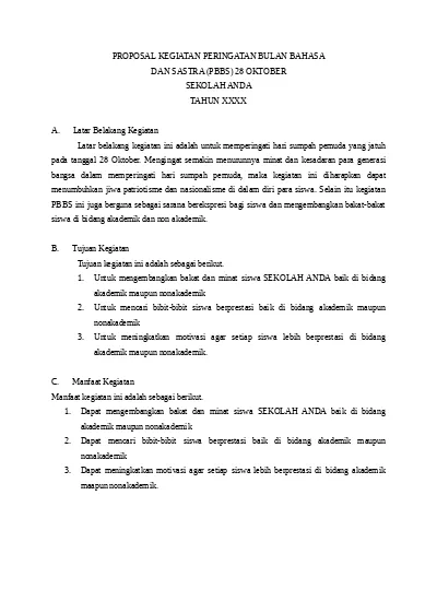 Detail Contoh Pendahuluan Proposal Kegiatan Nomer 6