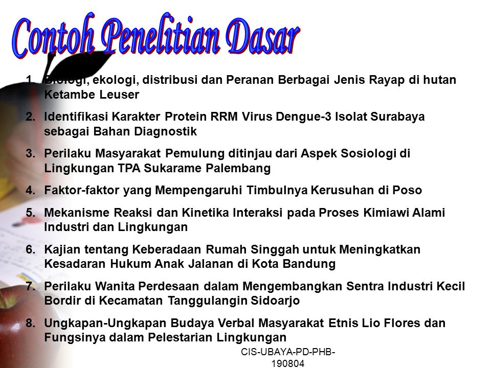 Detail Contoh Penelitian Dasar Nomer 3