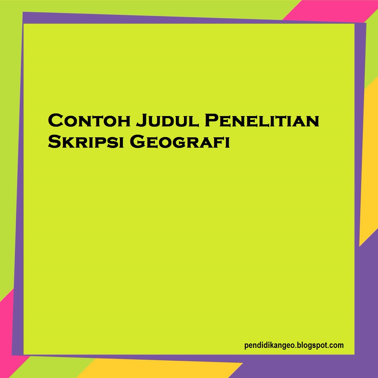 Detail Contoh Penelitian Geografi Tentang Pencemaran Air Nomer 31