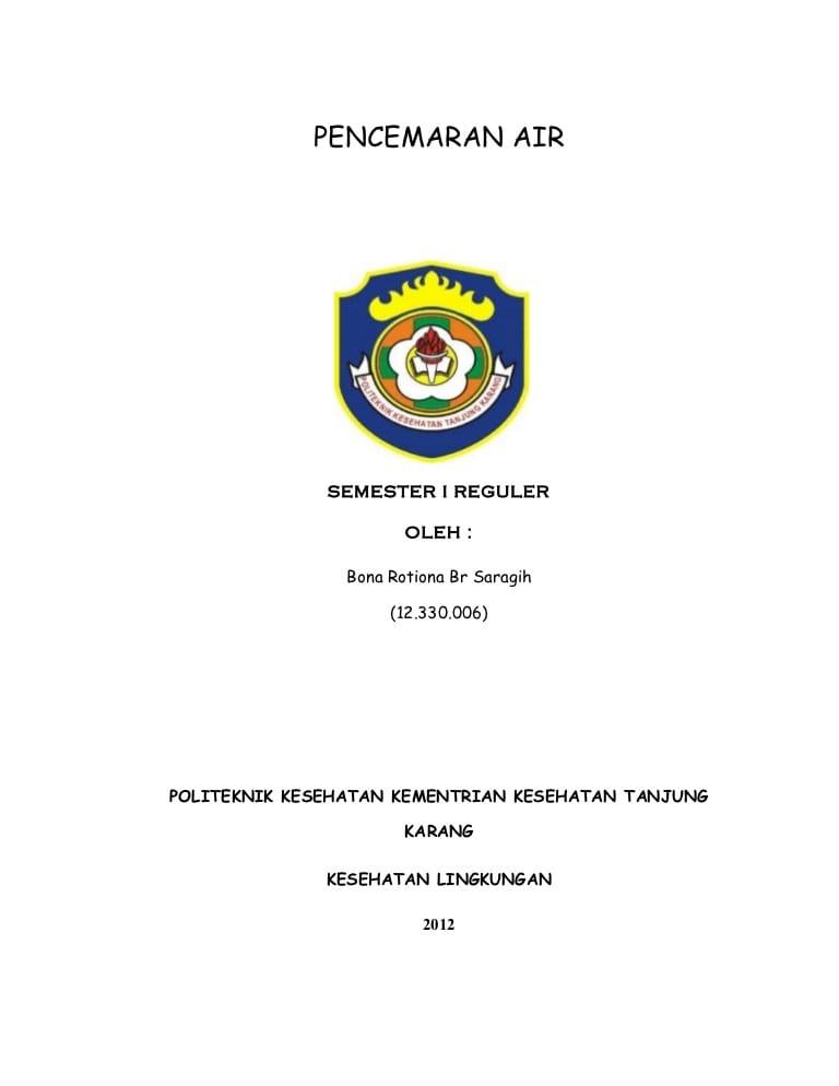 Detail Contoh Penelitian Geografi Tentang Pencemaran Air Nomer 5