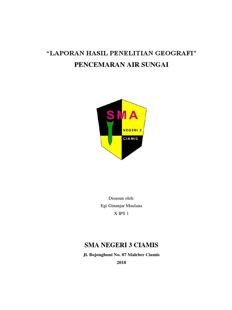 Detail Contoh Penelitian Geografi Tentang Pencemaran Air Nomer 9