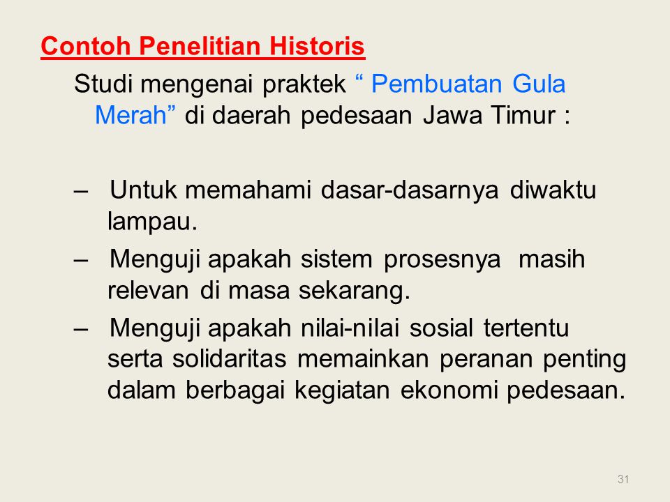 Detail Contoh Penelitian Historis Nomer 2