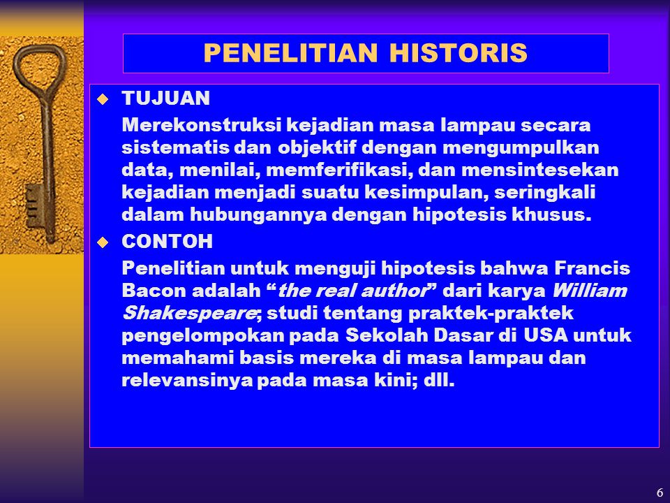 Detail Contoh Penelitian Historis Nomer 7