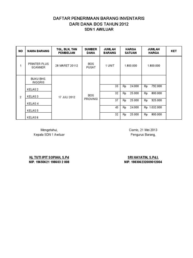 Detail Contoh Penerimaan Barang Nomer 8