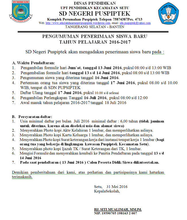 Detail Contoh Penerimaan Siswa Baru Nomer 6