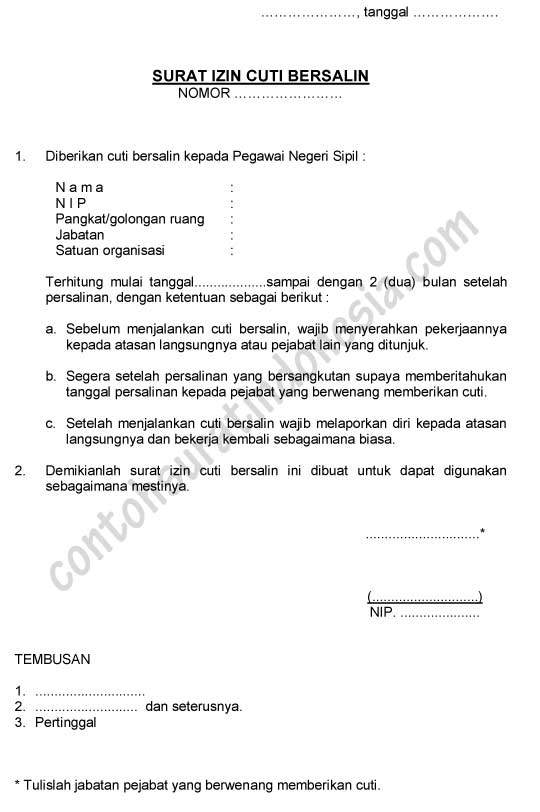 Detail Contoh Pengajuan Surat Cuti Nomer 22