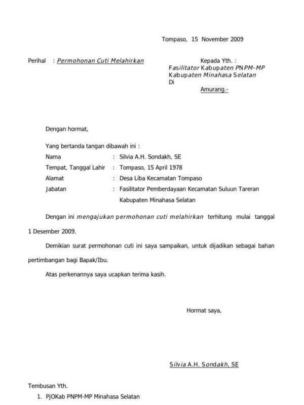 Detail Contoh Pengajuan Surat Cuti Nomer 9