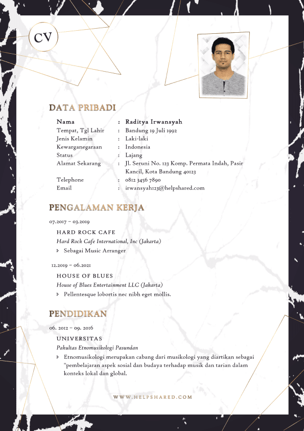 Detail Contoh Pengalaman Kerja Di Cv Nomer 53