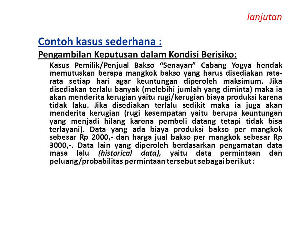 Detail Contoh Pengambilan Keputusan Nomer 10